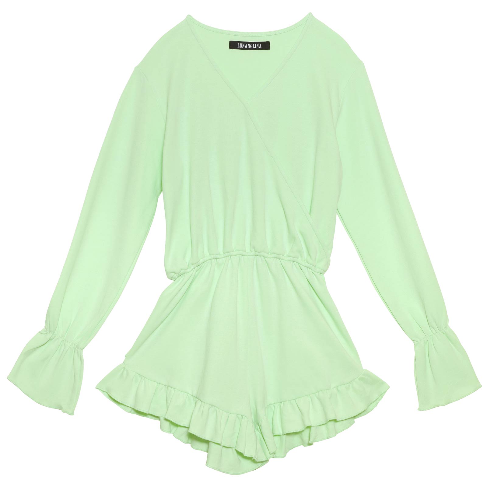 frill short rompers/Mint