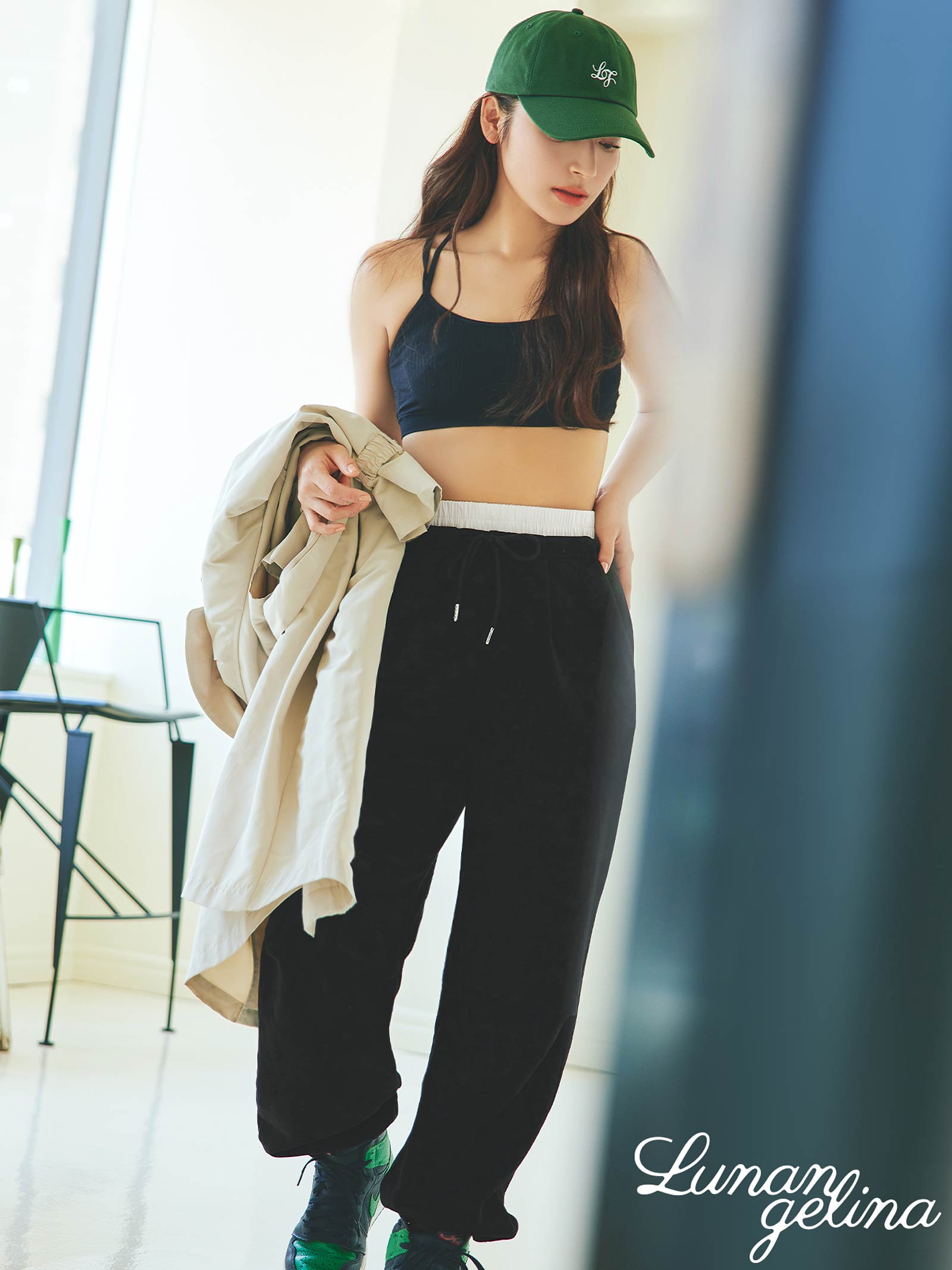 Double Waist Sweat Pants ダブル ウエスト スウェット パンツ  / Black