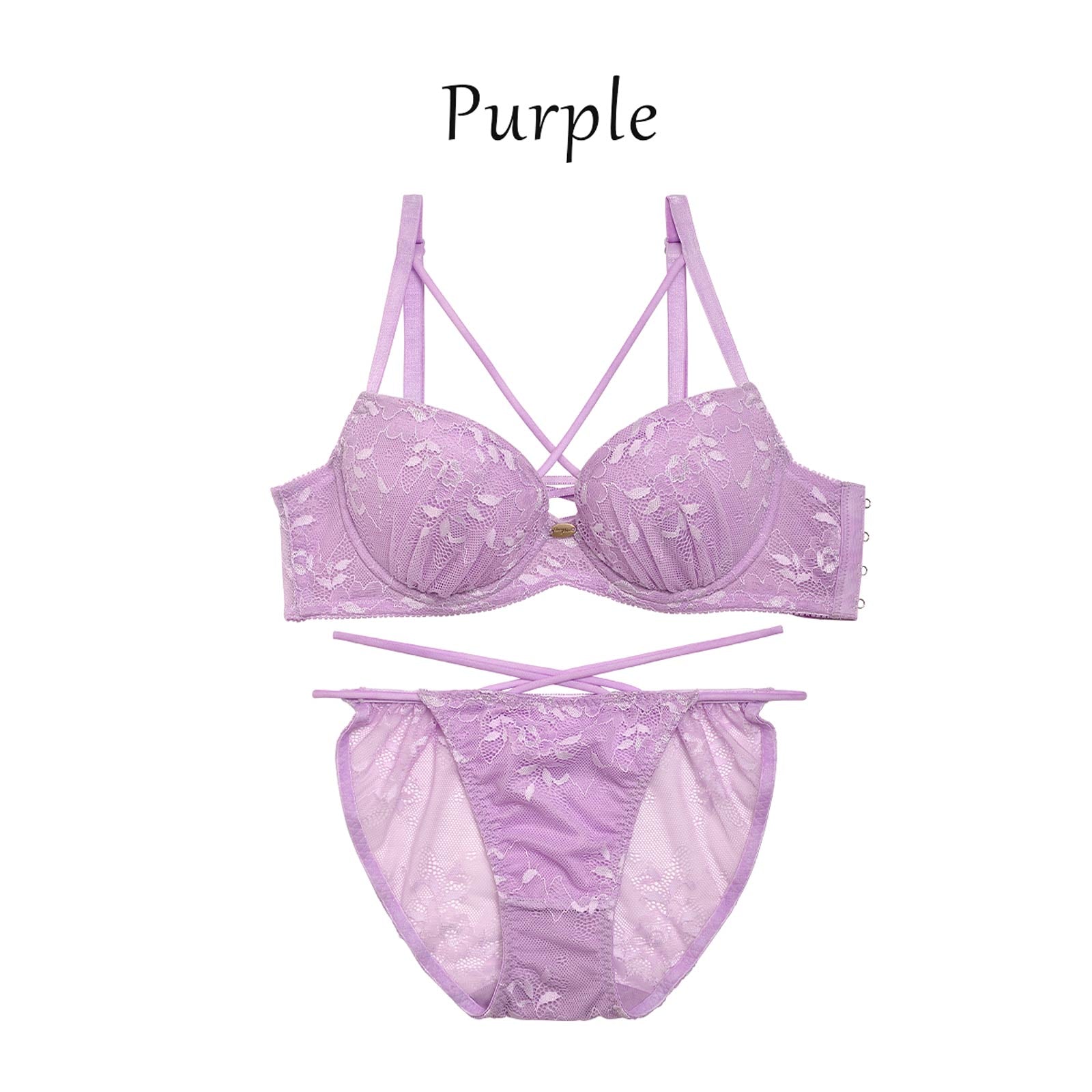 【吉木千沙都(ちぃぽぽ)着用/lunangelina】Dressy lace up Bra&shorts/Purple