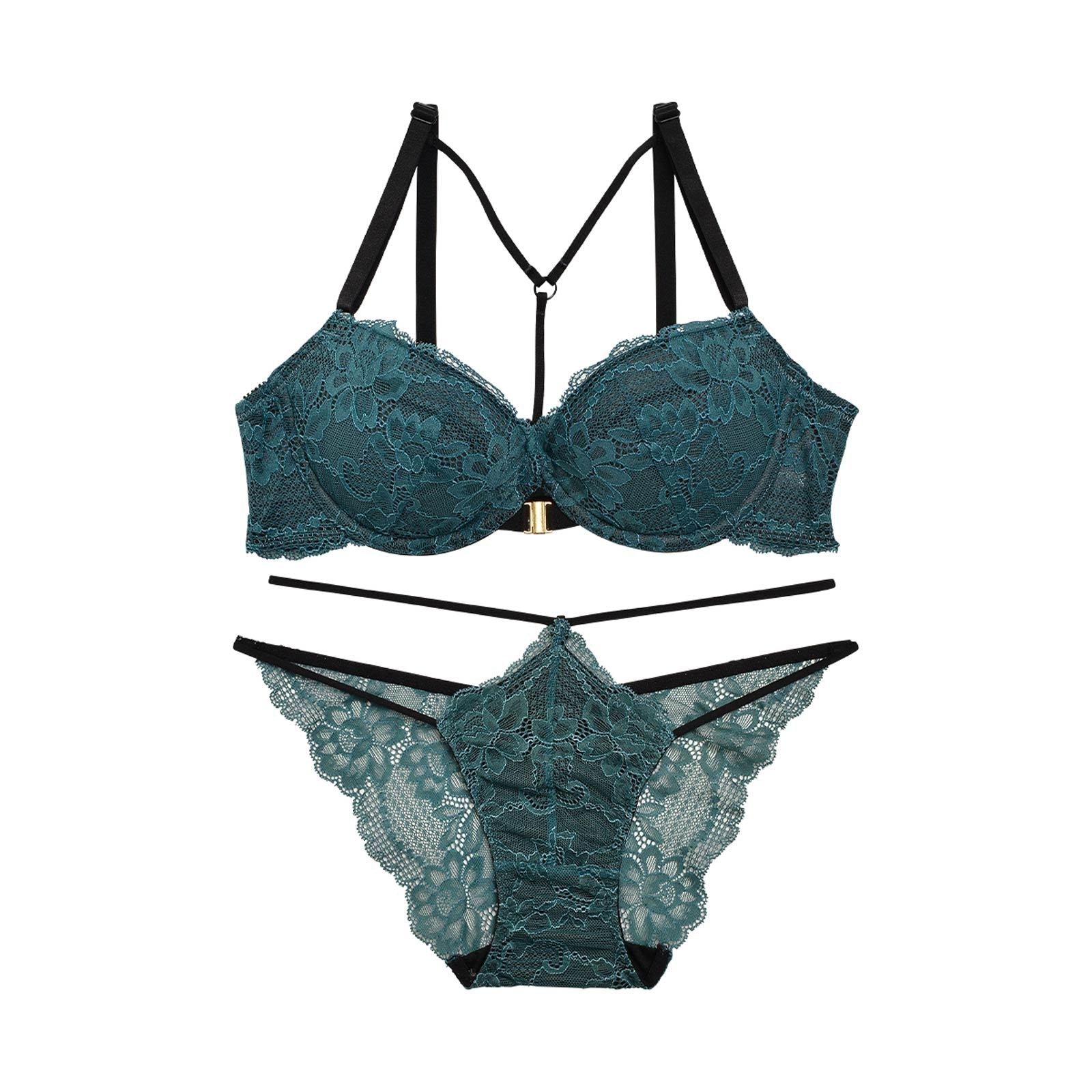 Multiple Strap Backstyle Bra&shorts/Green