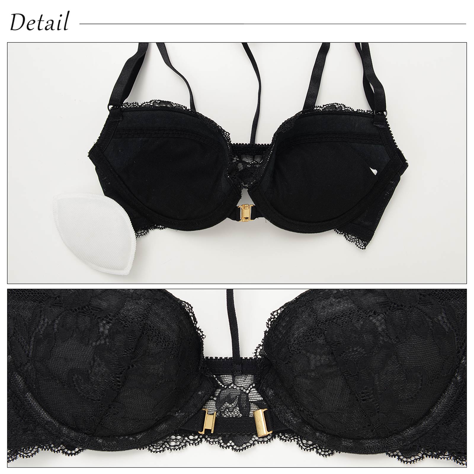 【吉木千沙都(ちぃぽぽ)着用/lunangelina】Multiple Strap Backstyle  Bra&shorts/Black