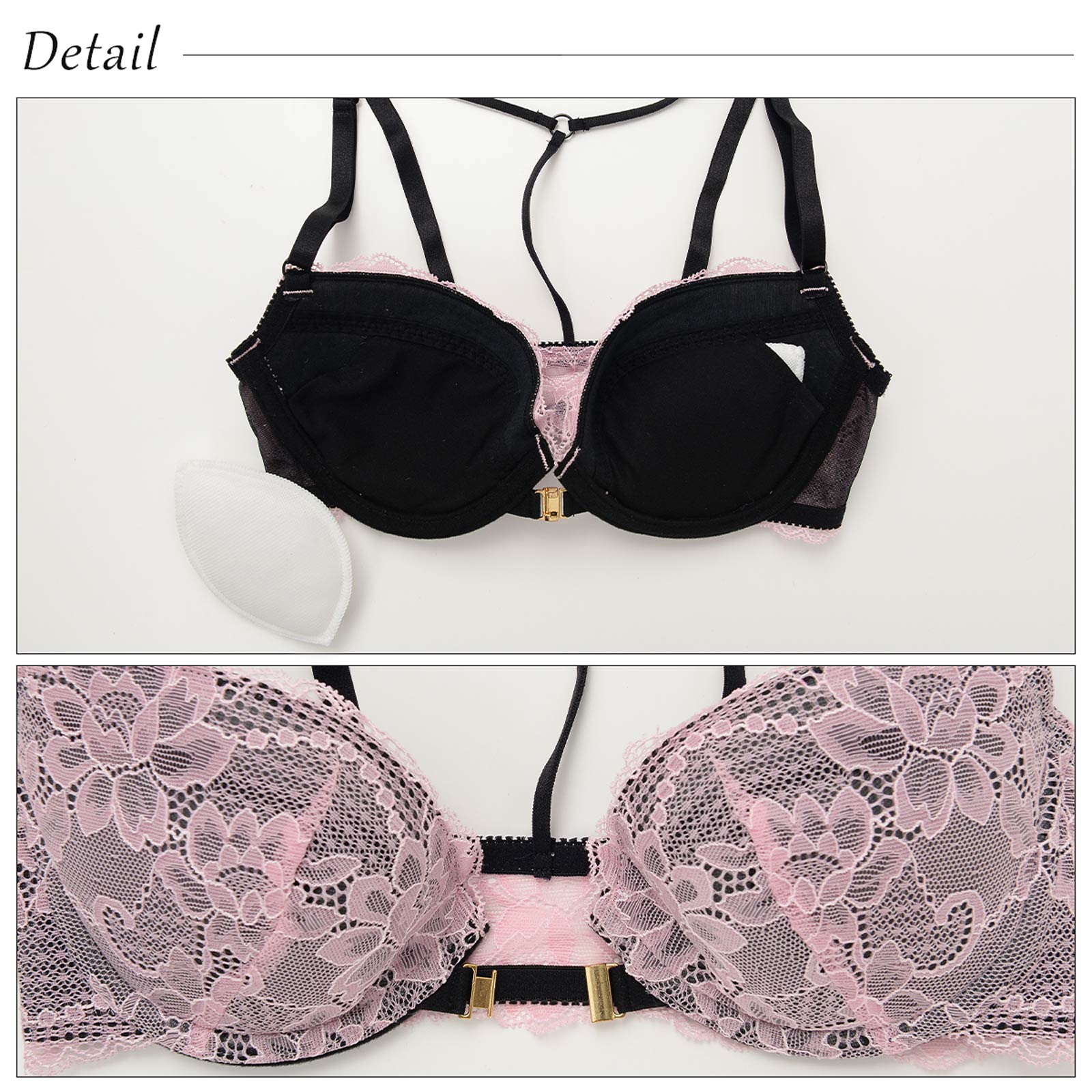 【吉木千沙都(ちぃぽぽ)着用/lunangelina】Multiple Strap Backstyle  Bra&shorts/Pink