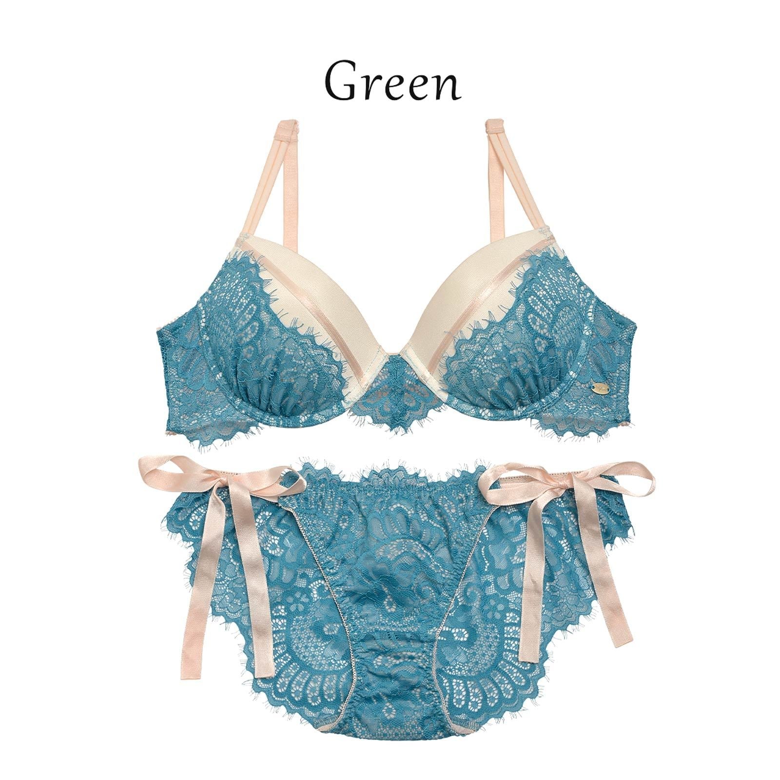 【吉木千沙都(ちぃぽぽ)着用/lunangelina】Audacieuse Ribbon Bra&shorts/Green