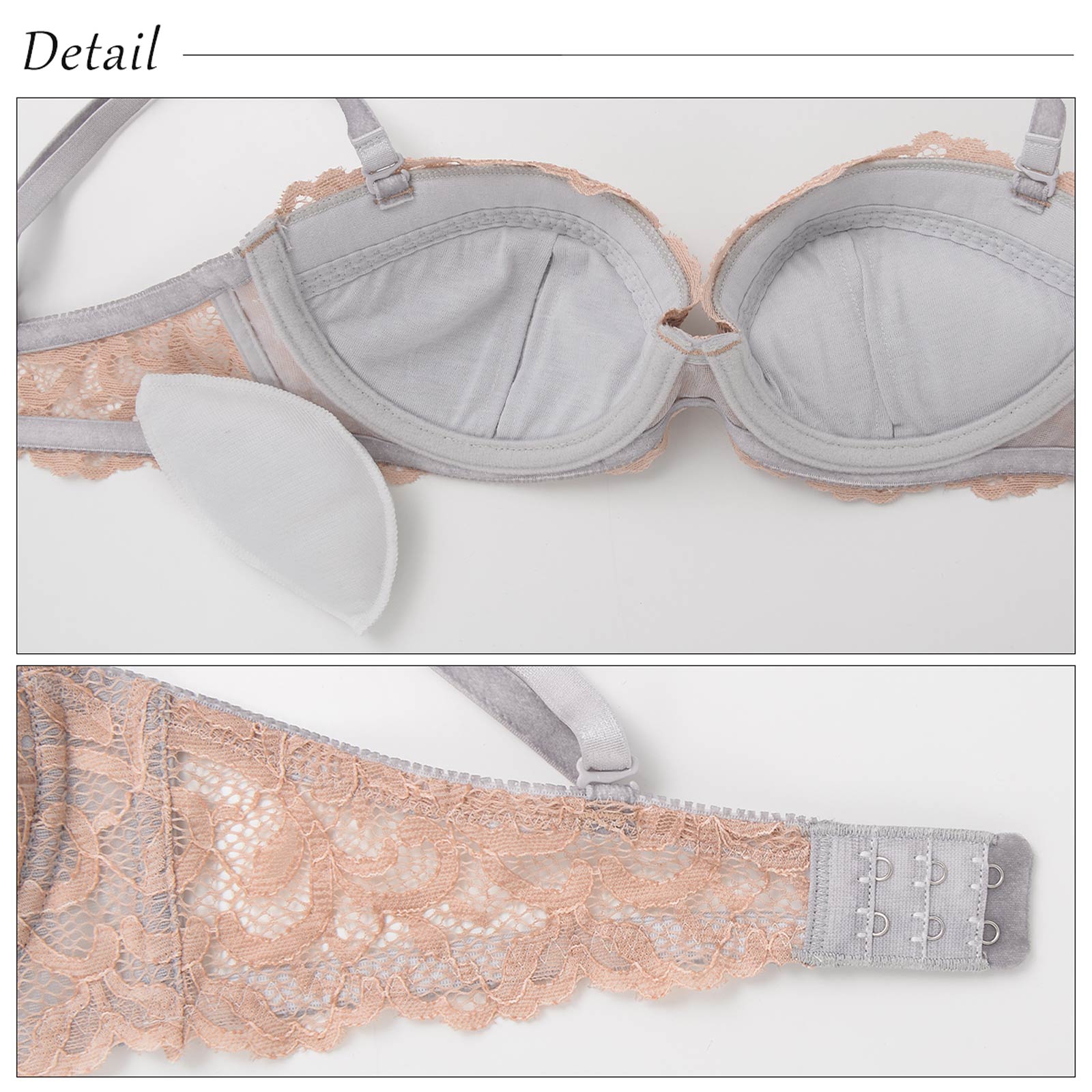 【吉木千沙都(ちぃぽぽ)着用/lunangelina】Graceful lace Bra&shorts/Gray