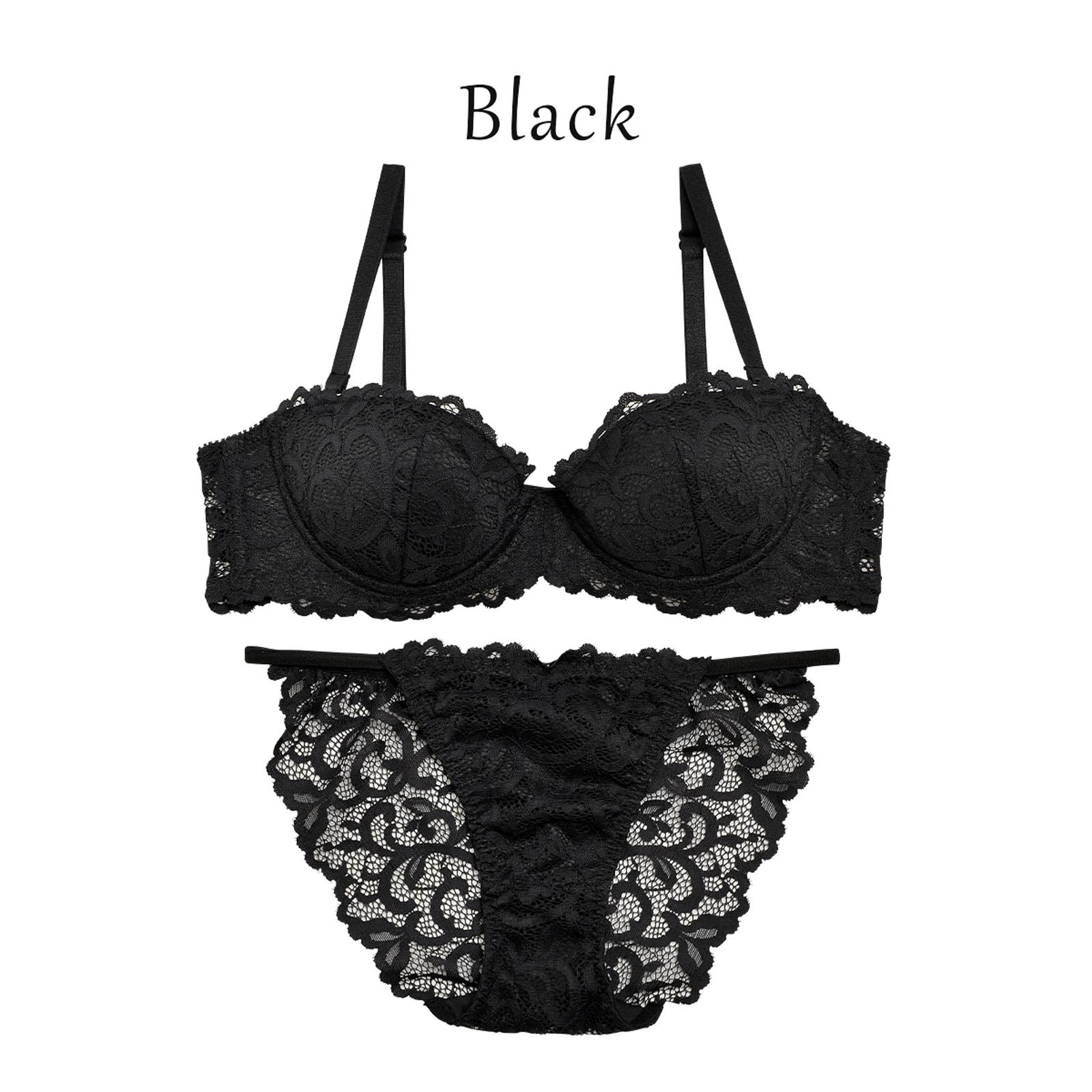 【吉木千沙都(ちぃぽぽ)着用/lunangelina】Graceful lace Bra&shorts/Black