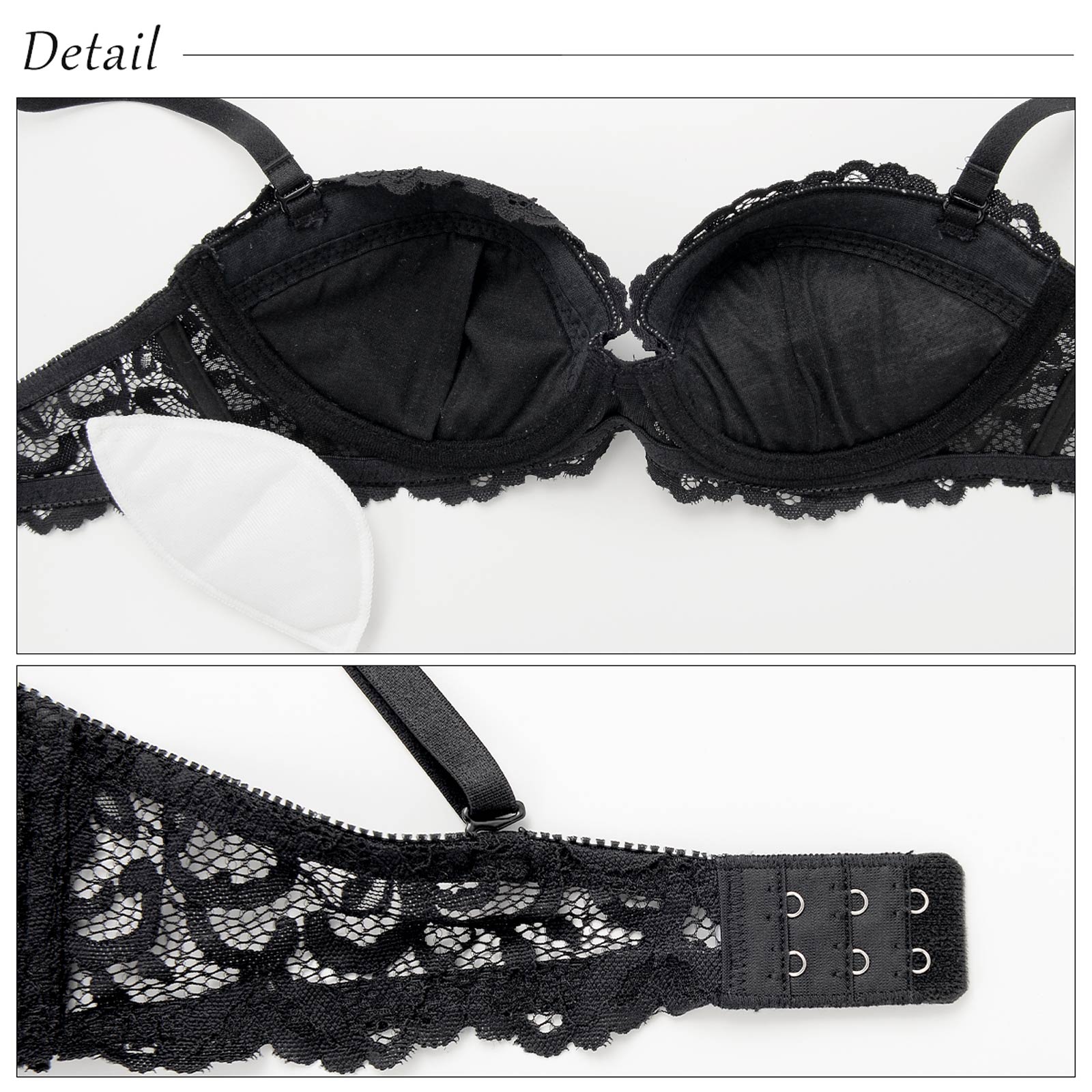 【吉木千沙都(ちぃぽぽ)着用/lunangelina】Graceful lace Bra&shorts/Black