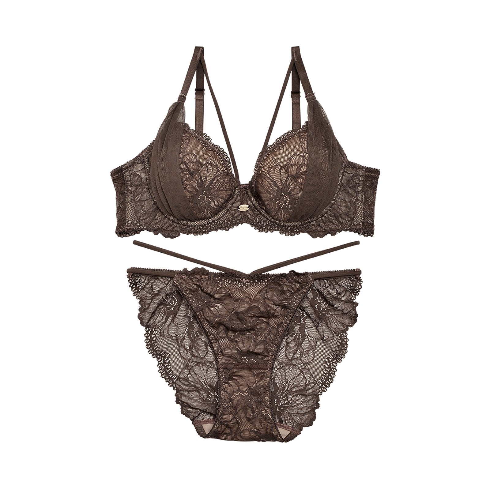 Flower Hot Lift Bra&shorts/Brown