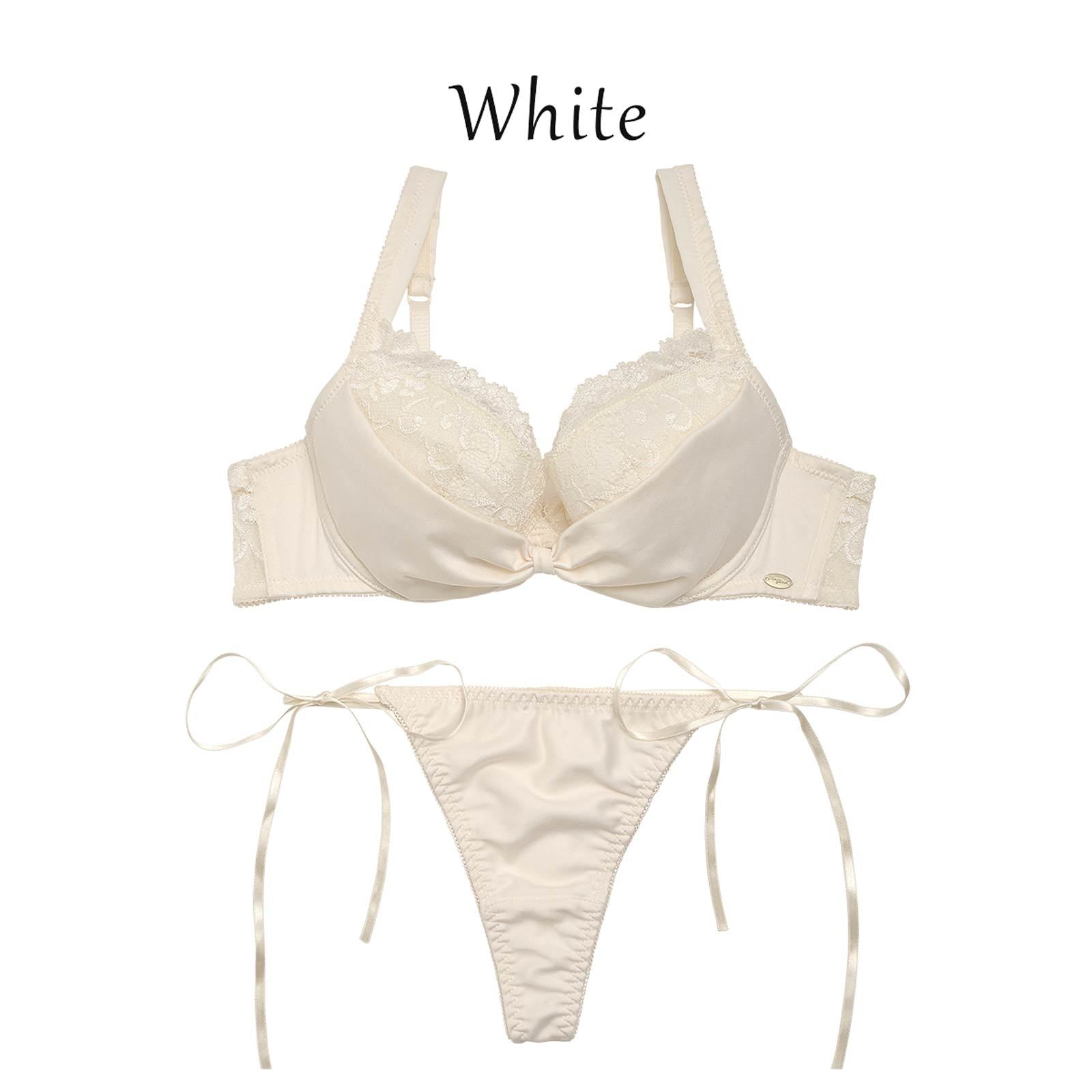 【吉木千沙都(ちぃぽぽ)着用/lunangelina】Monotone Ribbon Bra&T-back/White