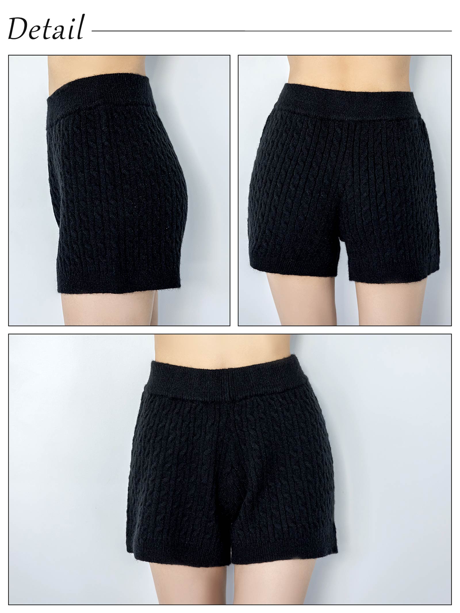 4/5新作! 【吉木千沙都(ちぃぽぽ)プロデュース/lunangelina】Cable Knit Short Pants