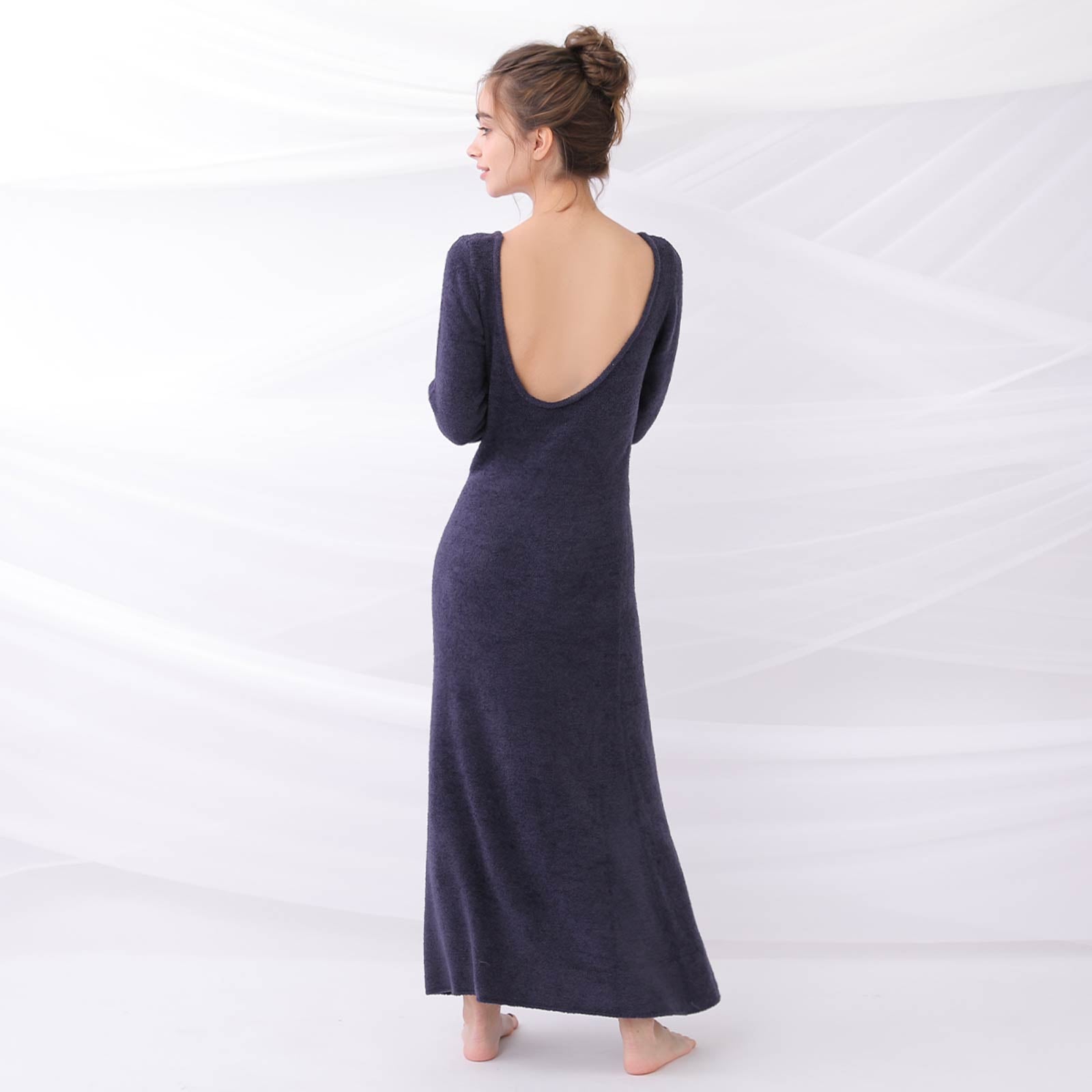 【吉木千沙都(ちぃぽぽ)着用/lunangelina】Back Open One-piece/Navy