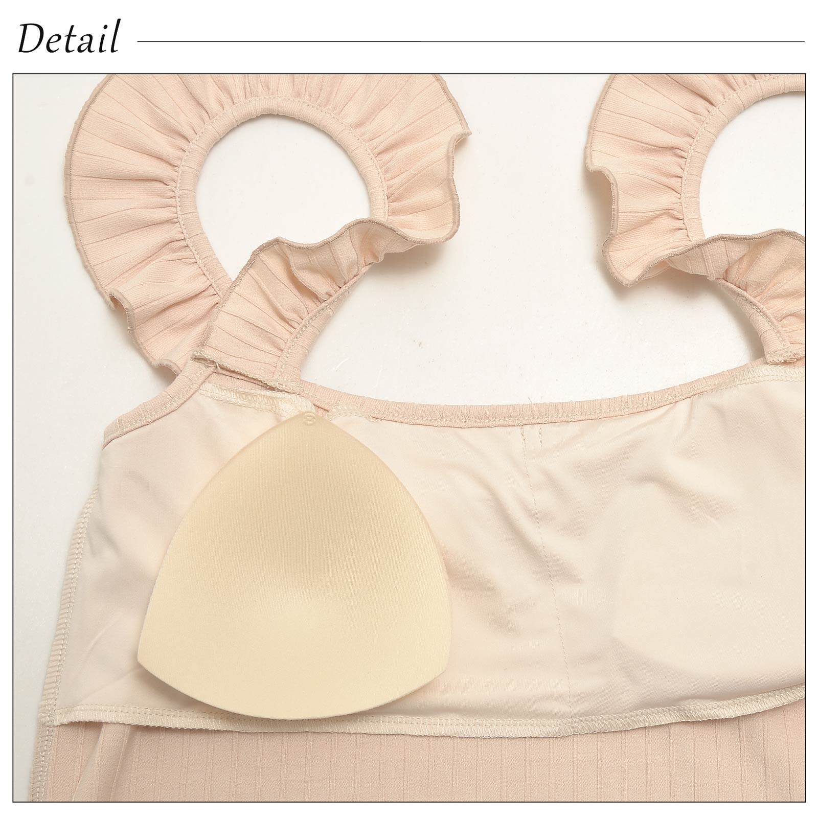 【吉木千沙都(ちぃぽぽ)プロデュース/lunangelina】One color frill Set-up Roomwear/Nude beige