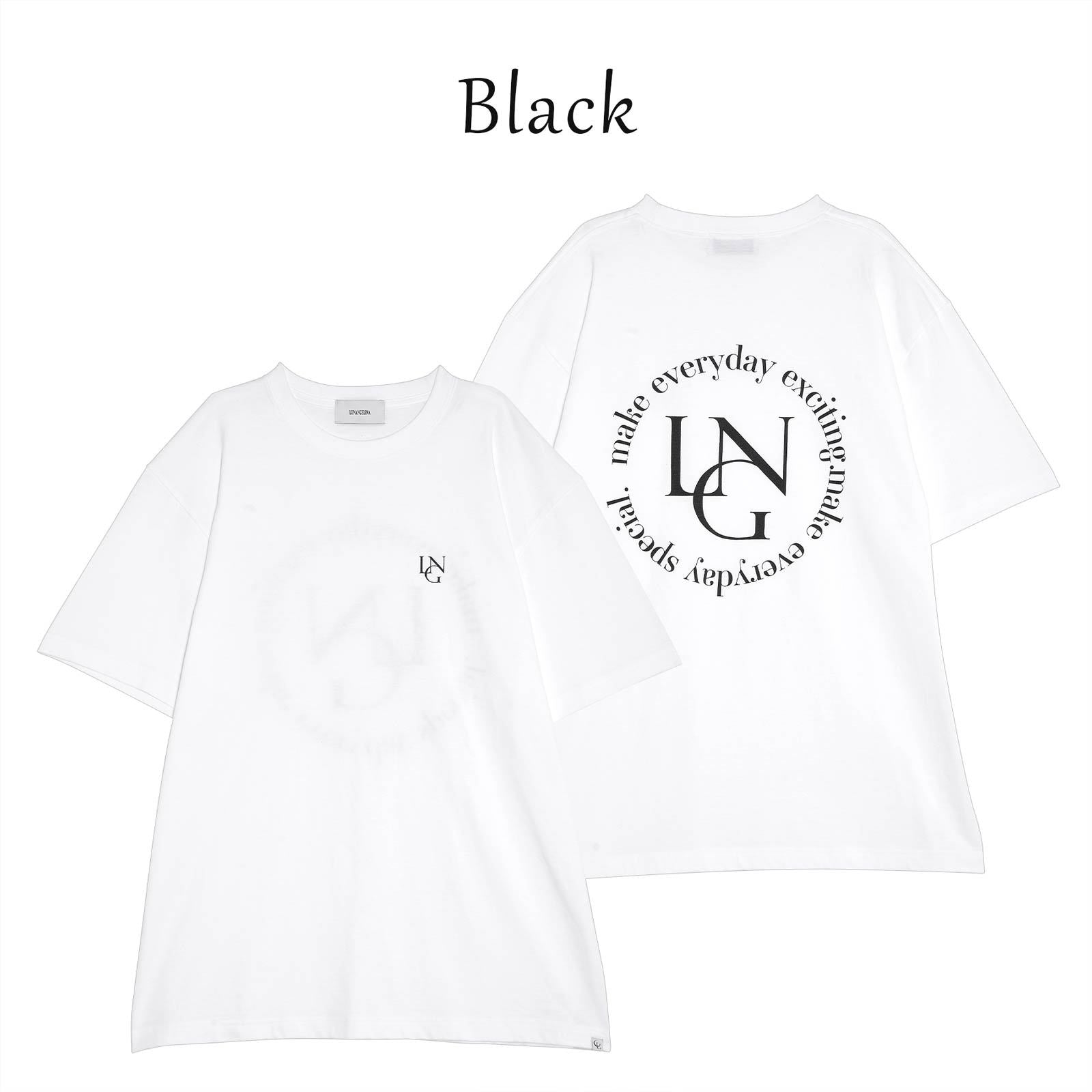 【吉木千沙都(ちぃぽぽ)着用/lunangelina】Big Logo print T-shirt/Black