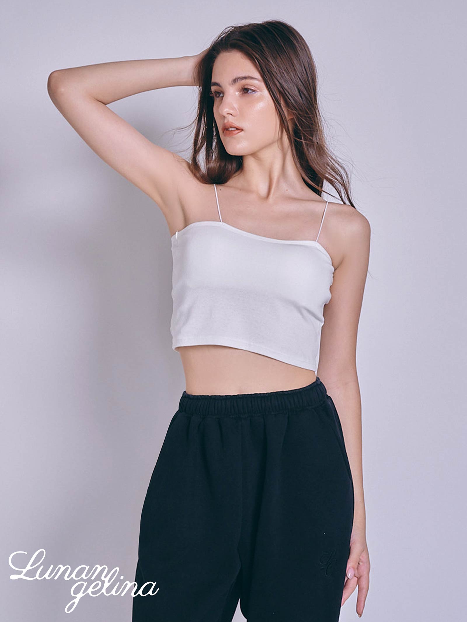 Spaghetti Strap Cropped Camisole / White