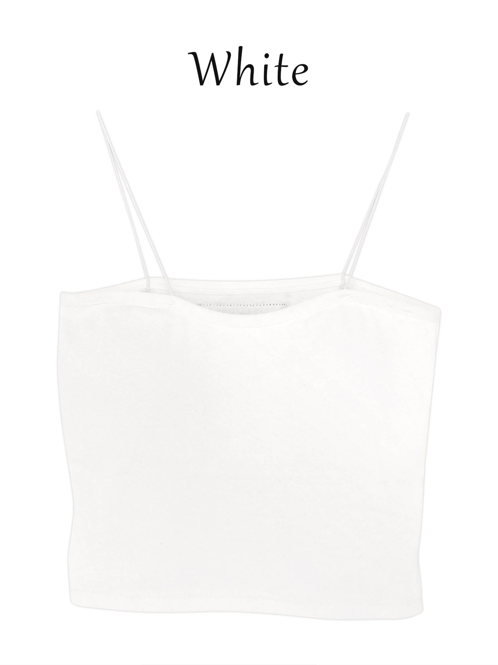 Spaghetti Strap Cropped Camisole / White