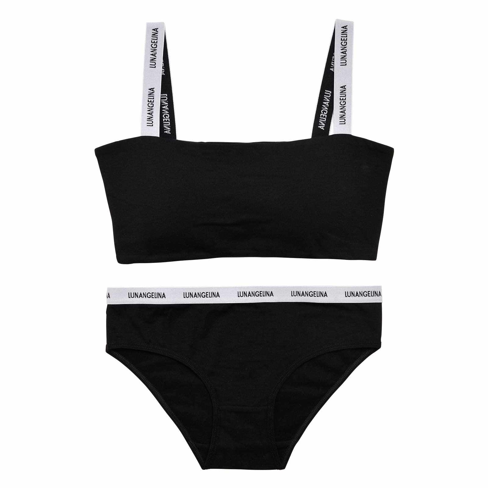 Logo Strap Sporty Bra&shorts/Black