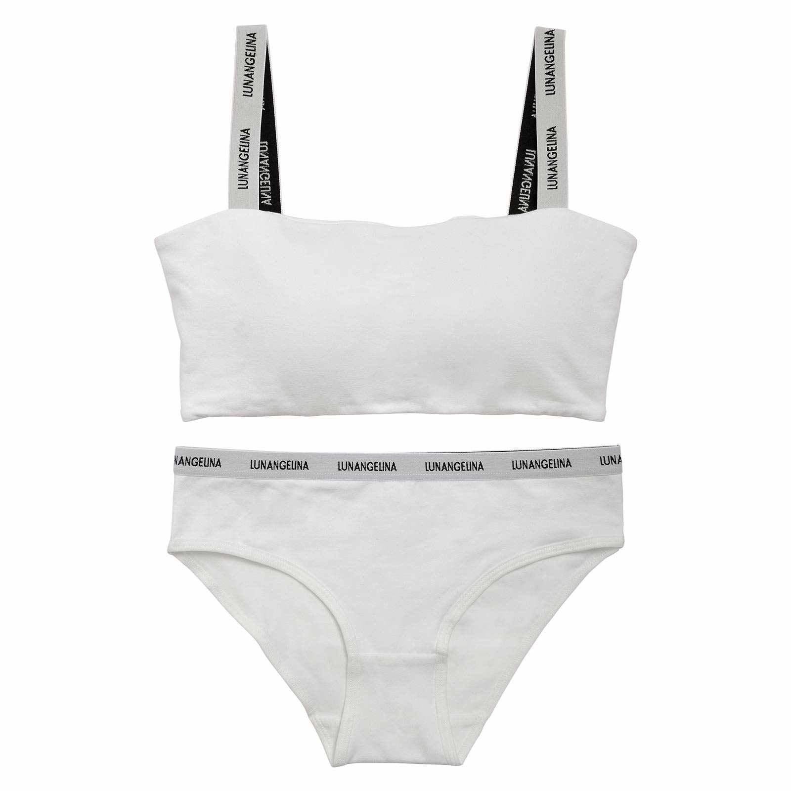 Logo Strap Sporty Bra&shorts/White